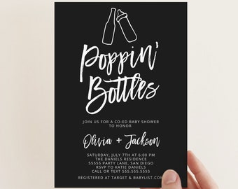 Couples Baby Shower Invitation: Gender Neutral, Diapers & Beer (INSTANT DOWNLOAD)