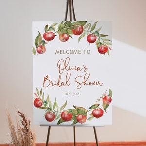 Apple Welcome Sign Template, Fall Bridal Shower, Appley Ever After, Instant Download Template, Baby Shower, Apple of our eye, Templett