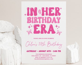 Birthday Era Invitation Template, Bday Invites for Girl, In my Birthday Era, Trendy, Digital Download, Editable Templett