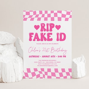 PALASASA Glitter RIP Fake ID Banner - Funny 21st Birthday Decor In Black & Red - View #9