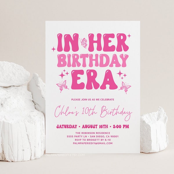 Birthday Era Invitation Template, Bday Invites for Girl, In my Birthday Era, Trendy, Digital Download, Editable Templett