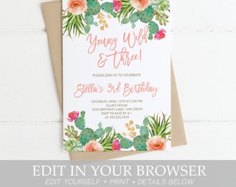 cactus invitation etsy