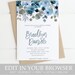Dusty Blue Bridal Shower Invitation, Instant Download, Floral ...