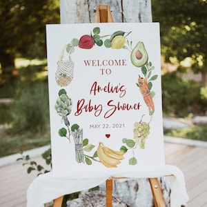 Farmers Market Welcome Sign, Baby Shower, Instant Download Template, Farmers market theme birthday, Locally Grown, Pinic, Templett