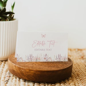 Butterfly Place Card Template, Levensduur van Vlinders, Voedsellabel, Bruidsbabyshower, Tuin Digitale Download, Templett l2