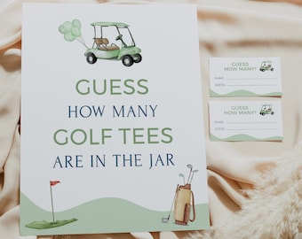 Guess How many Golf tees, Golf Baby Shower Game, Golfing theme, Digital Download, Gender Neutral, Templett G3