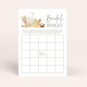 Carte de bingo pour la mariée, jeu de douche nuptiale Farmers Market, activité à imprimer, hors marché, téléchargement numérique, Templett frm