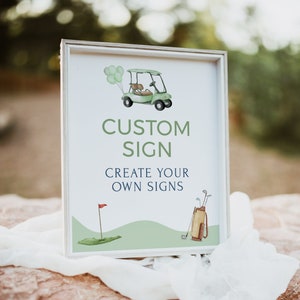 Golf Baby Shower Custom Sign, Green, 8x10 Editable Template, Golfing theme, Digital Download, Party Signage,Par-tee, Templett G3