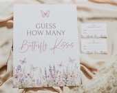 Butterfly Guess How many Game Template, Lifetime of butterflies, Butterfly Kisses, Bridal Baby Shower Activity, Digital Download, l2