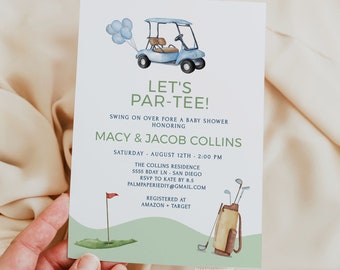 Golf Baby Shower Invitations, Gender Neutral, Coed (Digital Download)