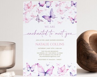 Enchanted Butterfly Baby Shower Invitation (Digital Download)