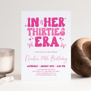 30th Birthday Invitation for Women, Digital Download, In my 30s Era, Trendy, thirties Era, Pink, Editable Template, Templett