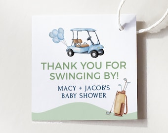 Golfthema gunsttag, golfen babyshower, verjaardagsfeestje bedankkaartjes, digitale downloadsjabloon, hole in one, partee, Templett G1