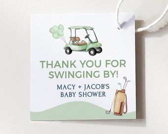 Golf Baby Shower Favor Tags, Printable Partee Thank You (Digital Download)