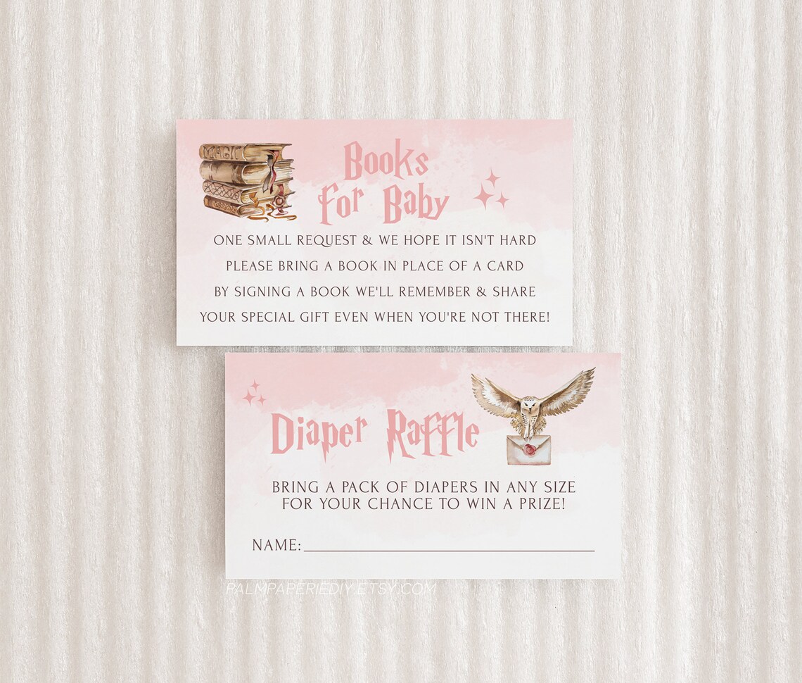 Wizard Baby Shower Girl Diaper Raffle Books for Baby Insert Etsy