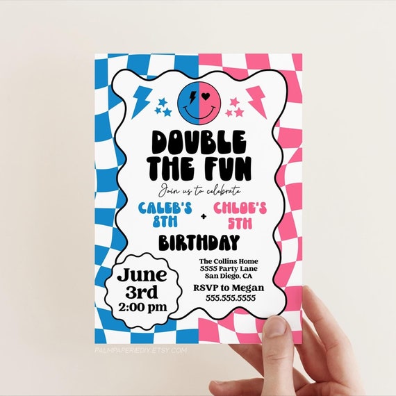 Inviti Per Feste Personalizzati 12 Pezzi - Biglietti Doppia Faccia Con Motivo Acquerello 14.5x10 Cm