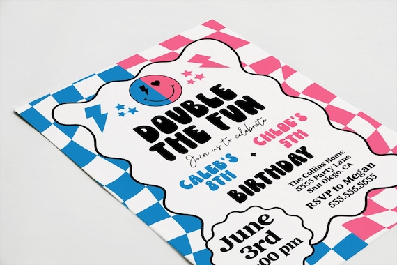 INVITO INVITI PERSONALIZZATO BIGLIETTO VERTICALE COMPLEANNO BAMBINA / O FESTA