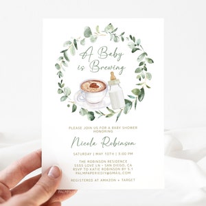 Dalaber Babyparty-Banner \"A Baby Is Brewing\" – Blaues Pappbanner 5,1x7,6 Cm Für Die Schwangerschaftsparty