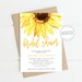 Bridal shower Invitation Sunflower, rustic Invitations, INSTANT DOWNLOAD, Country Invite, Template, Printable invites, Sunflowers, Templett 