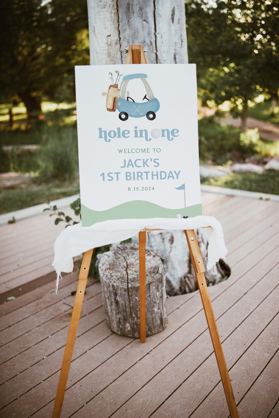 Golf 1st Birthday Welcome Sign Template, Hole in One, Partee, Boy Bday ...