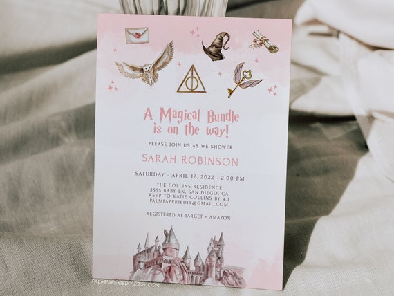 Editable Harry Potter Wizard Babies Baby Shower Invitation DIY