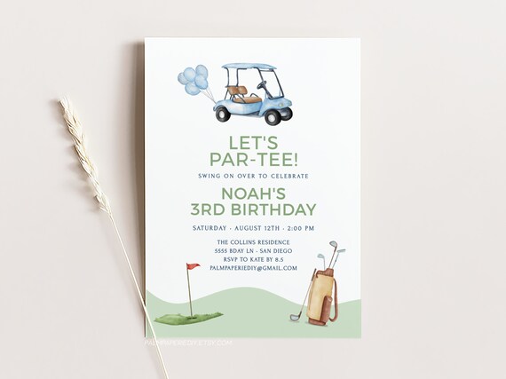 Golf baby sales shower invitations