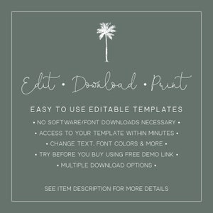 Tropical Baby Shower Invitation Gender Neutral, instant download template, Summer Luau Invite, Editable, Printed Option, Templett image 2