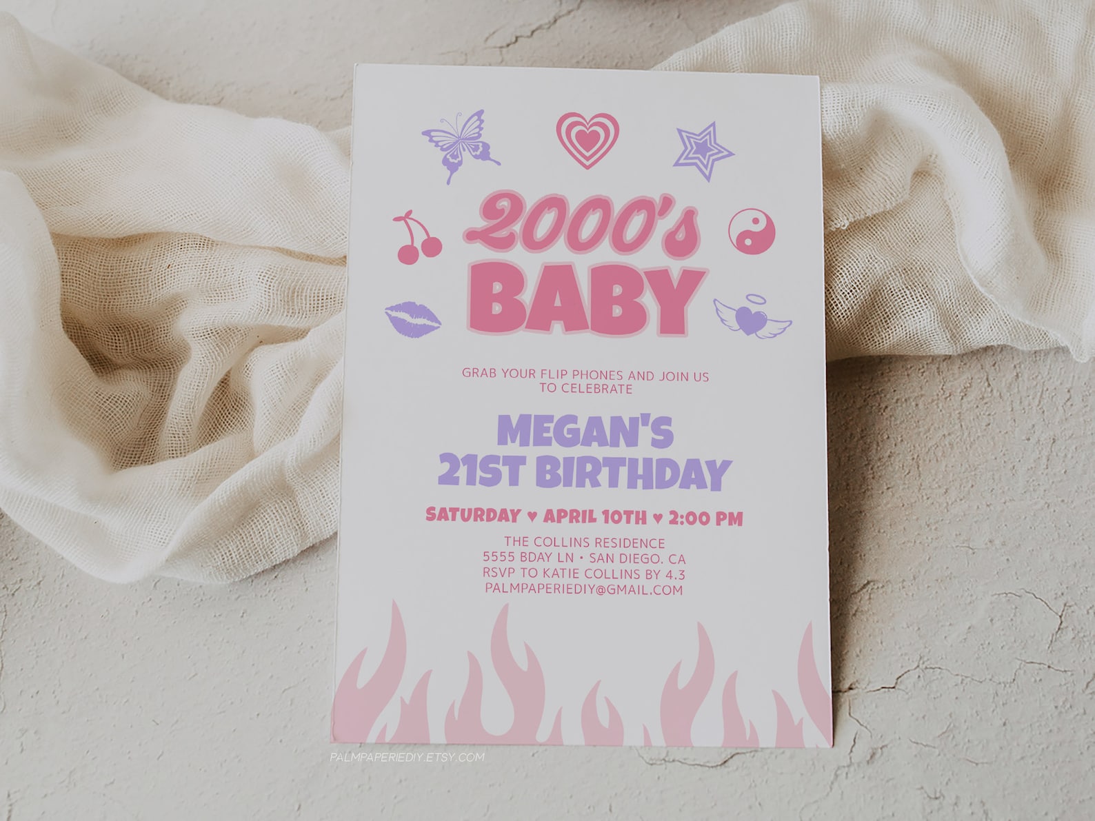 Y2k Party Invitation 2000s Theme Birthday Invite Template Etsy