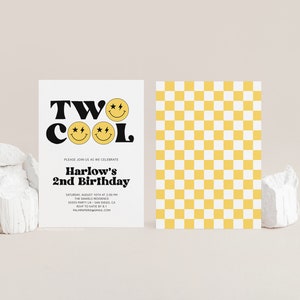 Two Cool Birthday Invitation, 2nd Birthday Invite for Boy or Girl ...