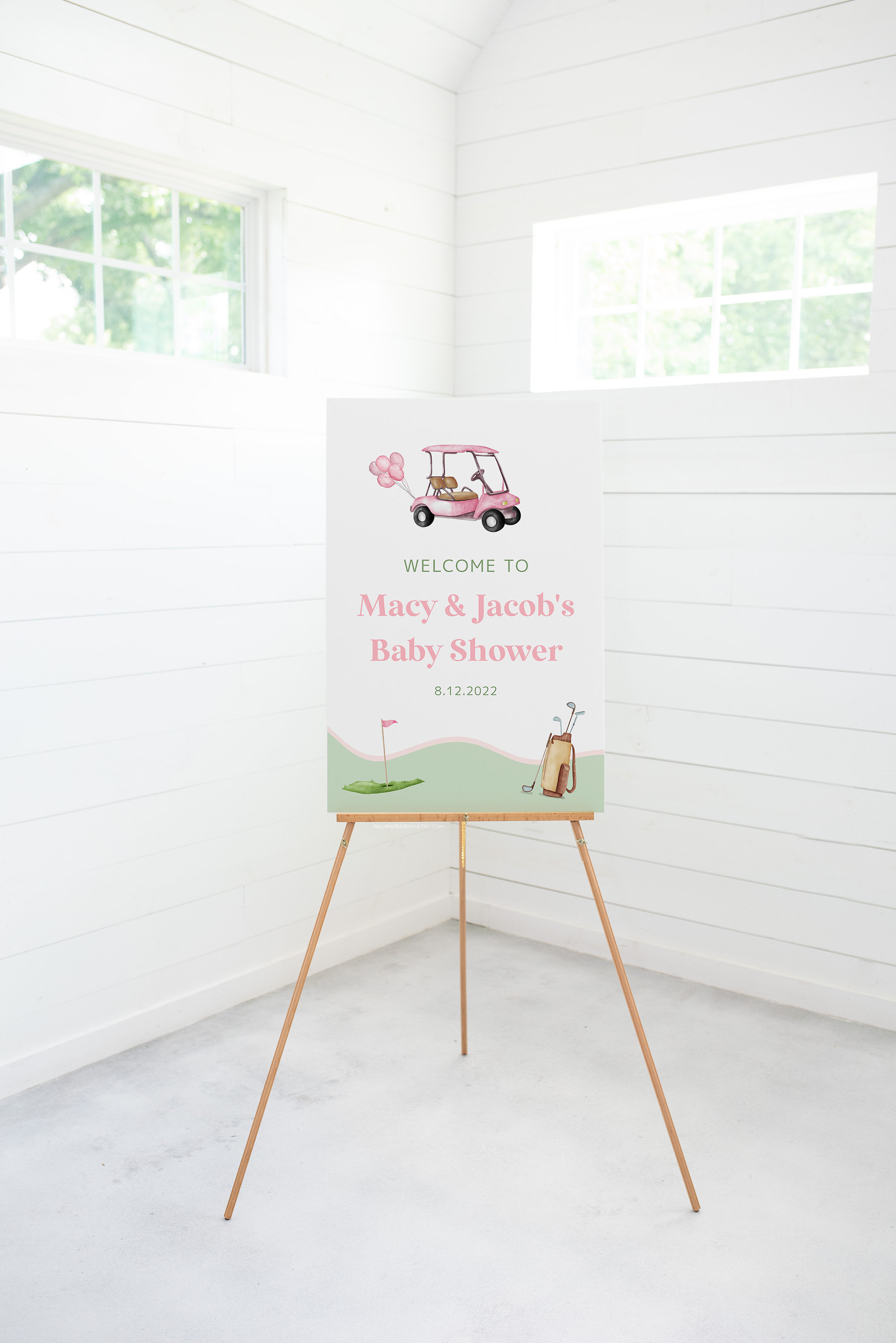Golf Baby Shower Girl, Welcome Sign Template, Golfing Theme Couples ...