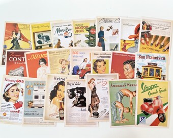 Retro Postkarten Set Etsy