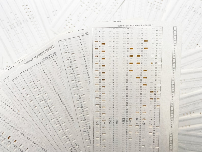 Vintage Computer Punch Cards ephemera, snail mails, junk journals, making tags or embellishments, treasures image 3