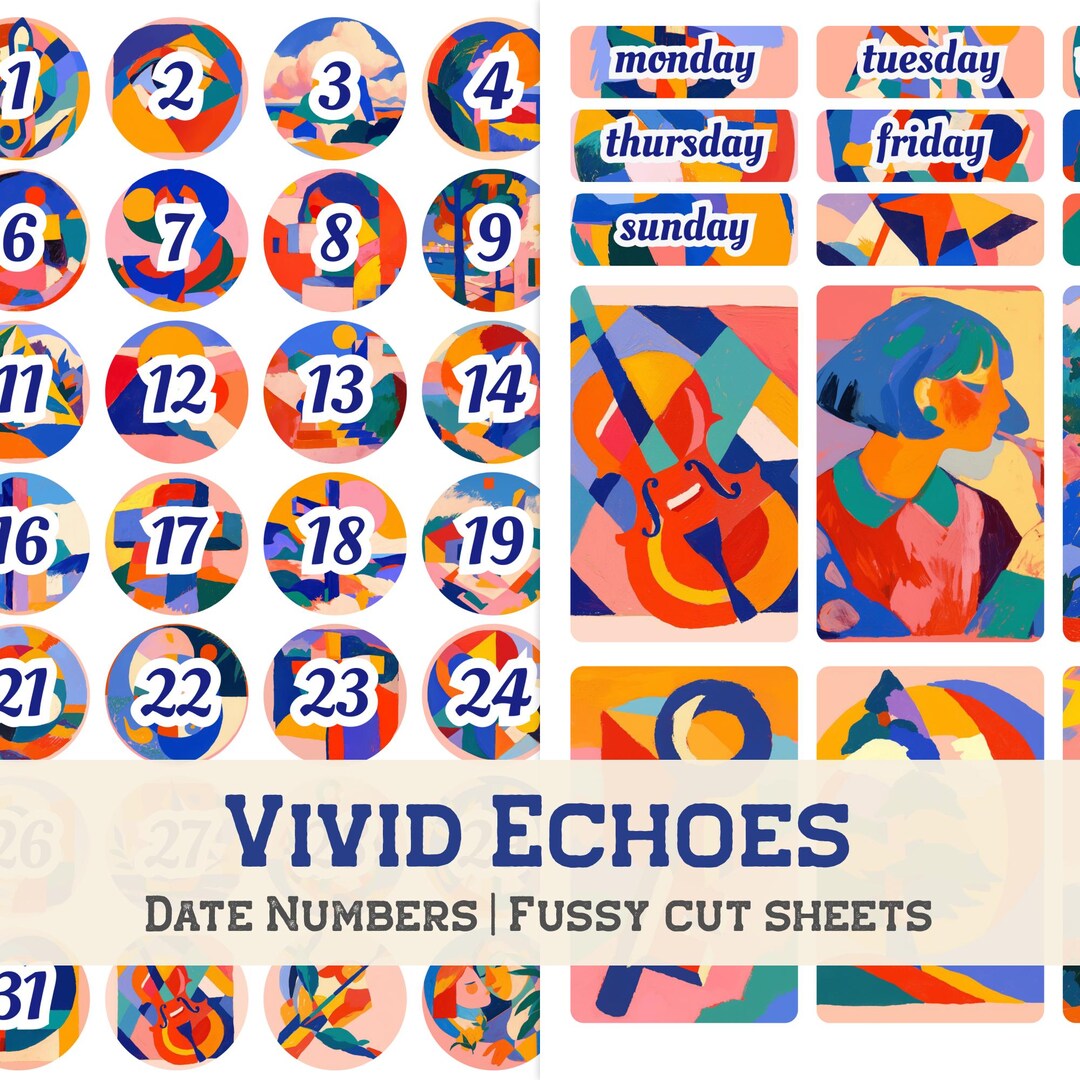 Dates, Numbers 1-31, Days Printable Stickers for Bujo and Planners ...