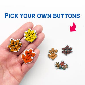 Autumn Leaves Ceramic Buttons | Fall foliage, Golden leaves, October, Seasonal, Pick your own vintage buttons, retro craft accessories