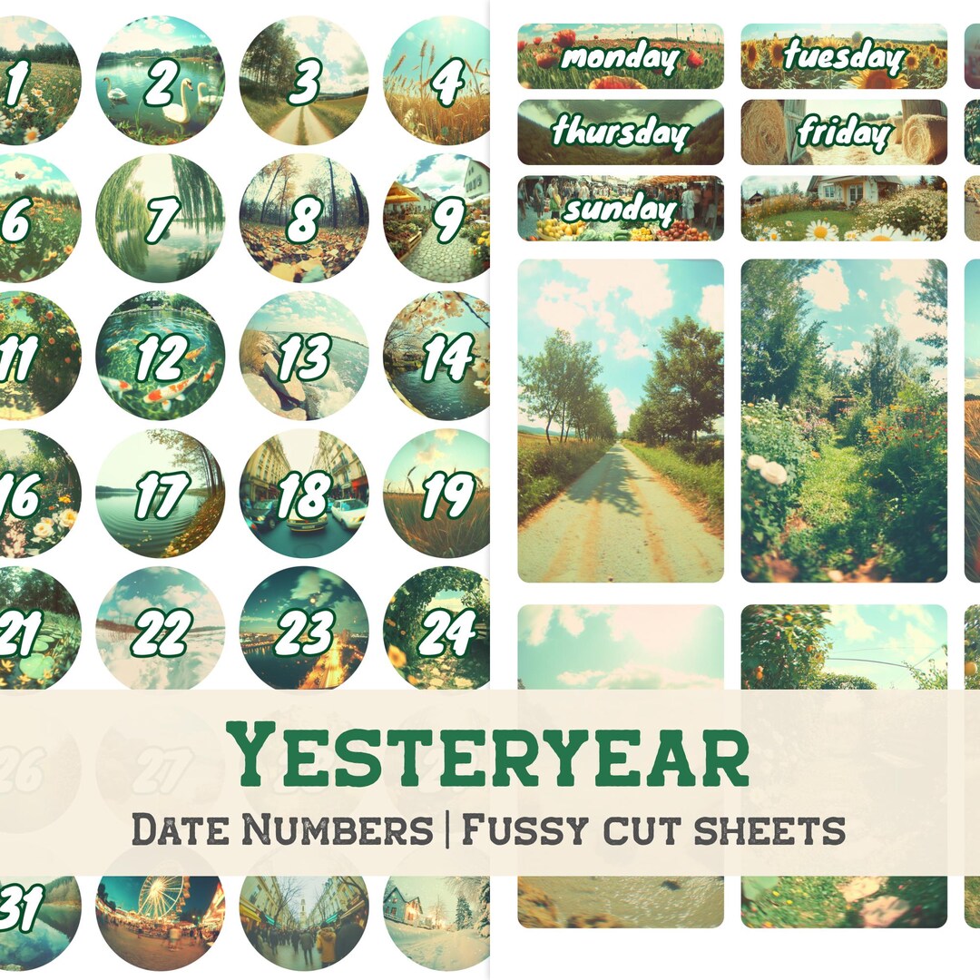 Dates, Numbers 1-31, Days Printable Stickers for Bujo and Planners ...