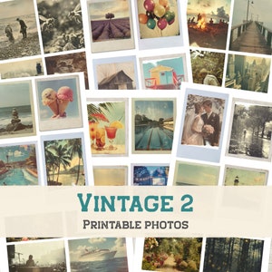 Retro Sommer Fotos - Junk Journal Kit, Wohnkultur, Wanddekoration, Sofortbilder, Journale, Scrapbook, Polaroids, Oldschool Prints