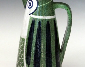 Pitcher ALFARAZ Spain- Duran-Loriga- Mid-century owl shaped ceramic jug- Picasso era- SPAIN-