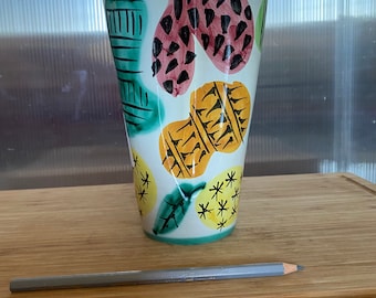 Mid-century  Italian design vase- "Matisse inspired " Hand painted-- Signed "Italy"
