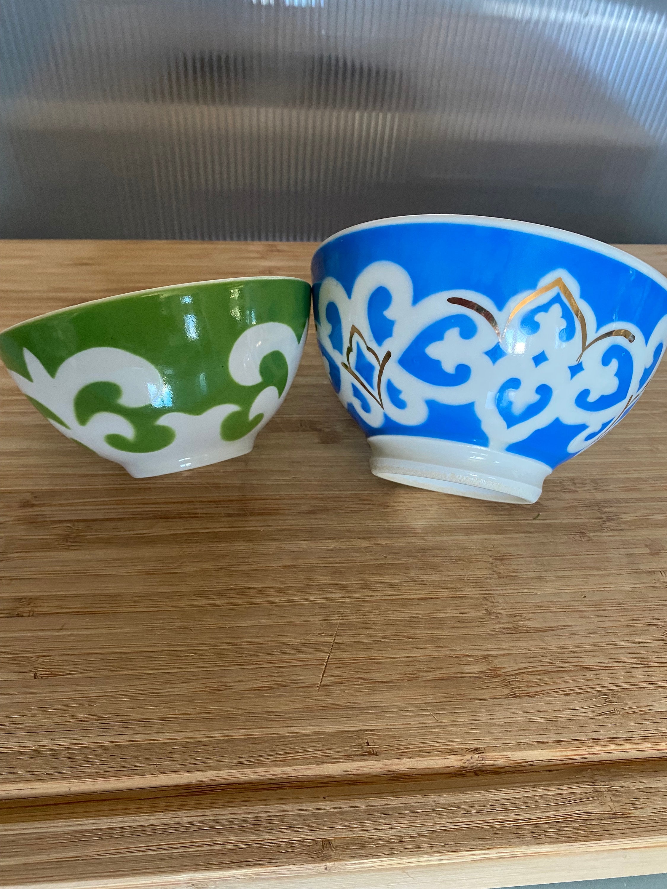 2 X Bols ou Tasses Estampillés de Thé Soviétiques L'époque Usrrs - Années 1960 Conception Ikat État