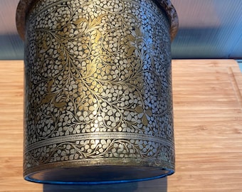 Antique  India or Pakistan  19th century vase or bucket- silver-plated bronze  - 19th century or earlier