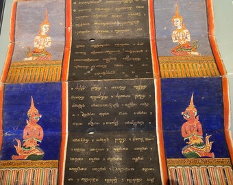 Rare and collectable Buddhist hand-painted Manuscript-  1st half of 1800's-   Seal and dedication of of King Rama IV (King Mongkut)