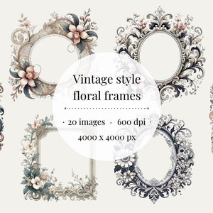 Clipart frames flowers clipart frames vintage floral clipart frames