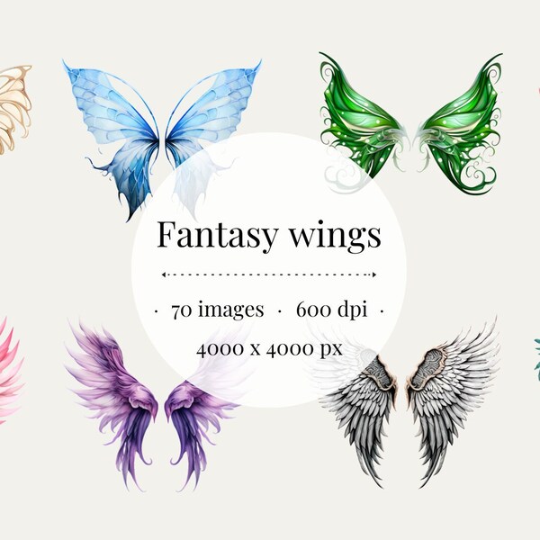 Clipart Fantasy Wings Clipart Wings Angel Fairy Clipart Wing Dragon Clipart Wings Fantasy Clipart Wing Colorful Clipart Wings Fairy Angel