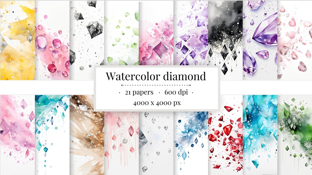 Watercolor Diamond PNG | Abstract Art Backgrounds (digital Download) - Etsy
