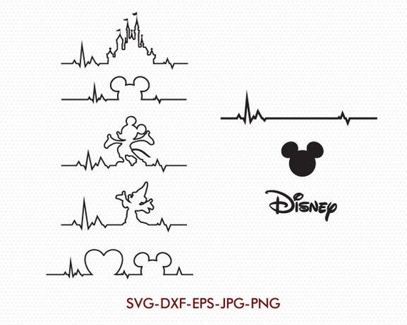 Disney love heartbeats Svg Mickey Disney heartbeats | Etsy