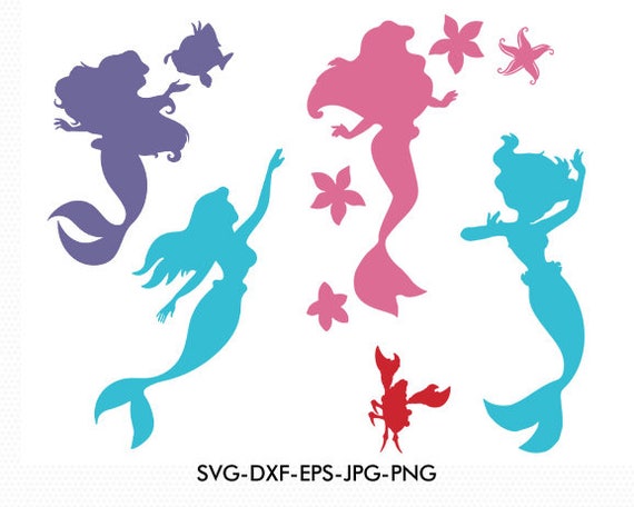 Download Petite sirène silhouettes svg Disney ariel sirène silhouette