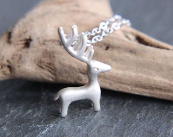 Deer Bambi Deer Necklace Sterling Silver Real Silver