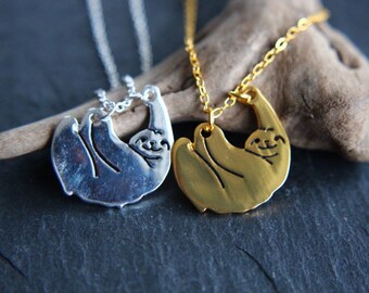 Sloth Necklace gold or silver necklace