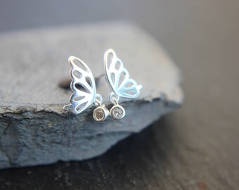 Butterfly earrings in sterling silver also for children