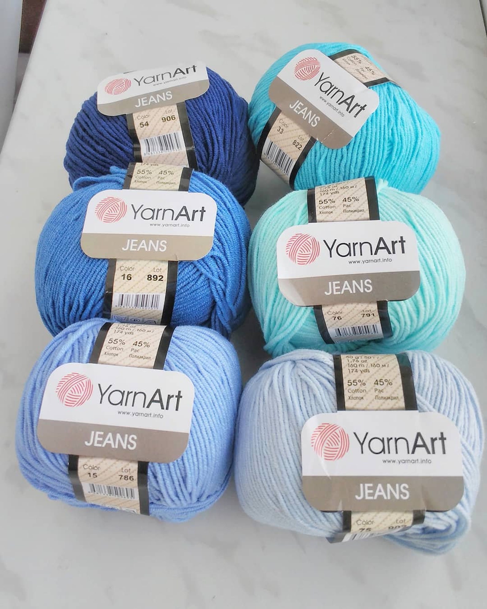 Cotton YarnArt JEANS for knitting and crochet 50g 160m semi Etsy